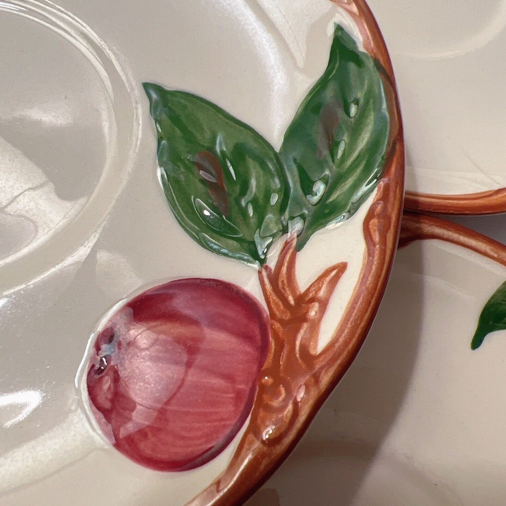 Lot of 6 Vintage Franciscan "Apple" Pattern Ceramic Saucers California USA - Picture 8 of 12